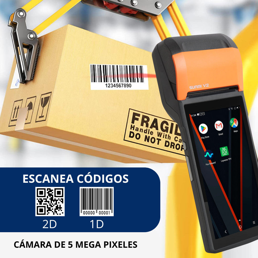 SUNMI V2s Point of Sale with Android 12 and Receipt Printer