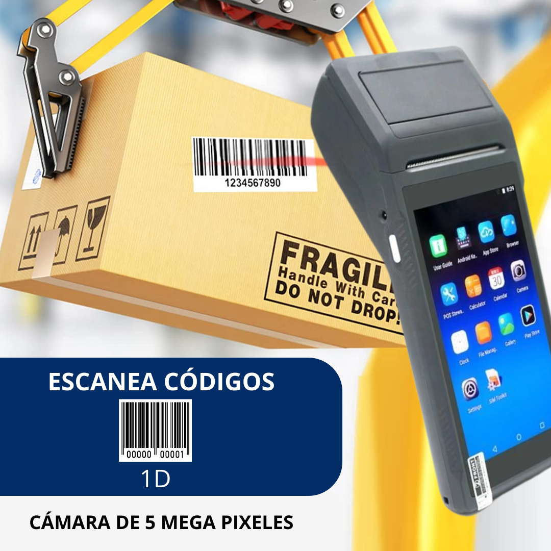 Punto de Venta Q2i Android 11 con Impresora Térmica de Alta Velocidad para Recibos de 58mm y Pantalla Táctil de 5.5'