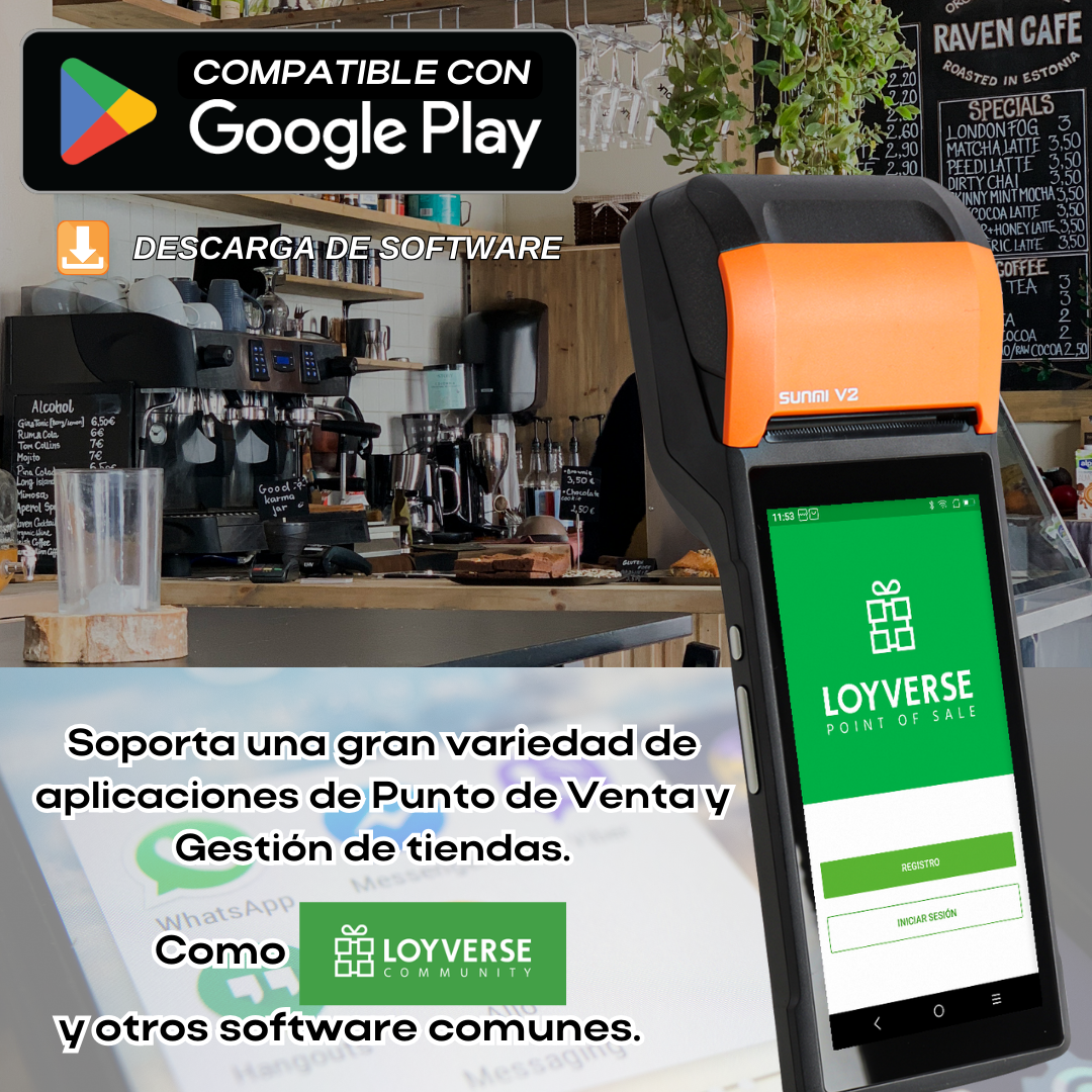 SUNMI V2s Point of Sale with Android 12 and Receipt Printer