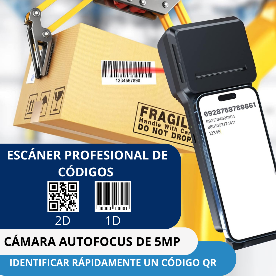 XP-P1 Portable Thermal Printer and 1D/2D Barcode Scanner Point of Sale