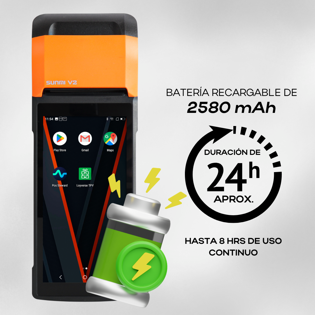 SUNMI V2s Point of Sale with Android 12 and Receipt Printer