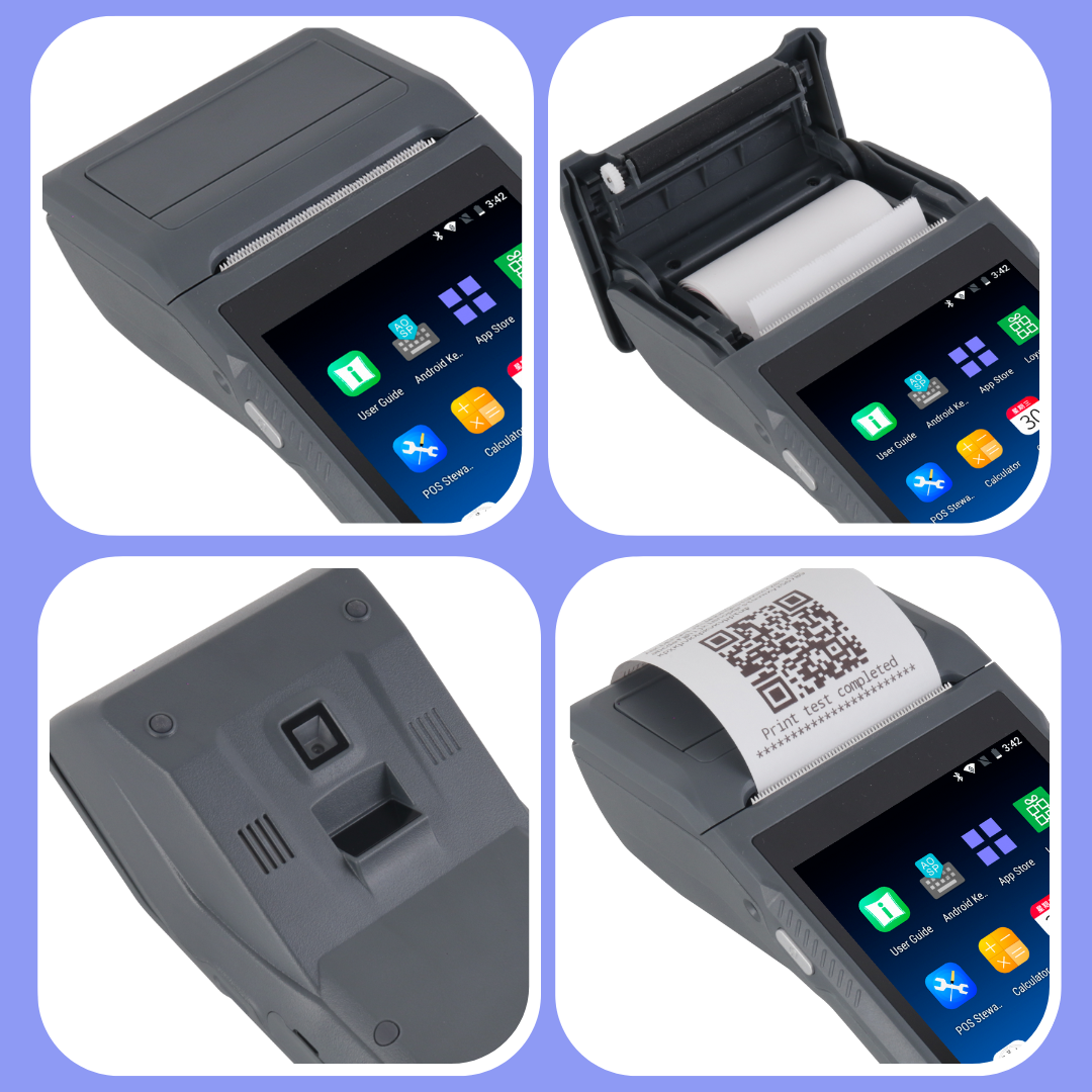 Punto de Venta Q2i Android 11 con Impresora Térmica de Alta Velocidad para Recibos de 58mm y Pantalla Táctil de 5.5'