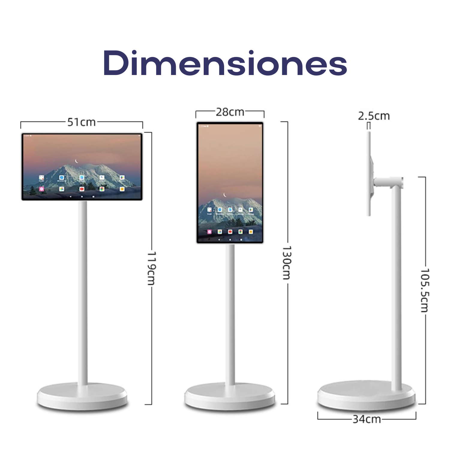 21.5" Android Touchscreen Portable Smart TV with Stand