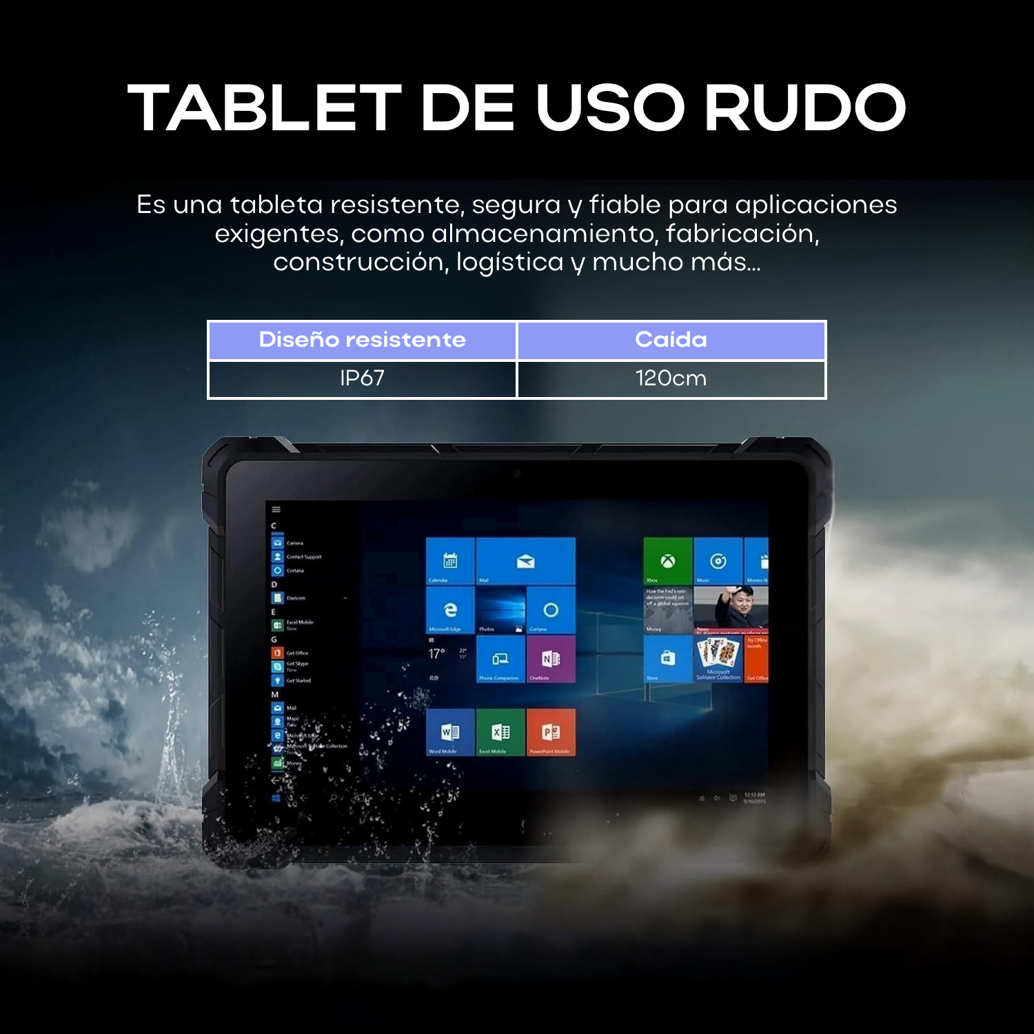 SP1012N Rugged Tablet - 10.1 Inch Windows 11 Tablet, Waterproof and Dustproof