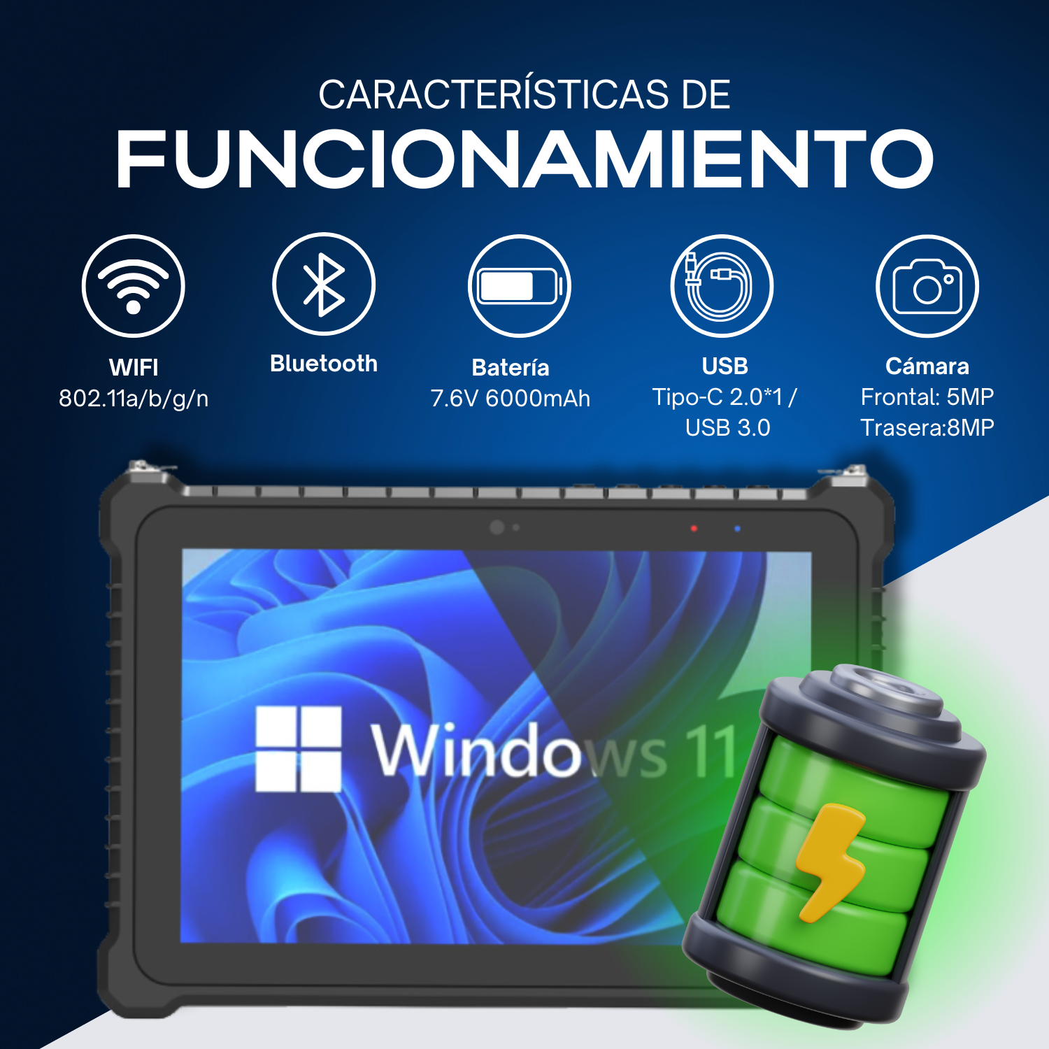 SP1012N Rugged Tablet - 10.1 Inch Windows 11 Tablet, Waterproof and Dustproof