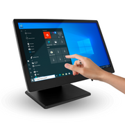Imagen de la mano de una persona utilizando el Punto de Venta Windows 10 con Pantalla Táctil de 15.6'' M8W