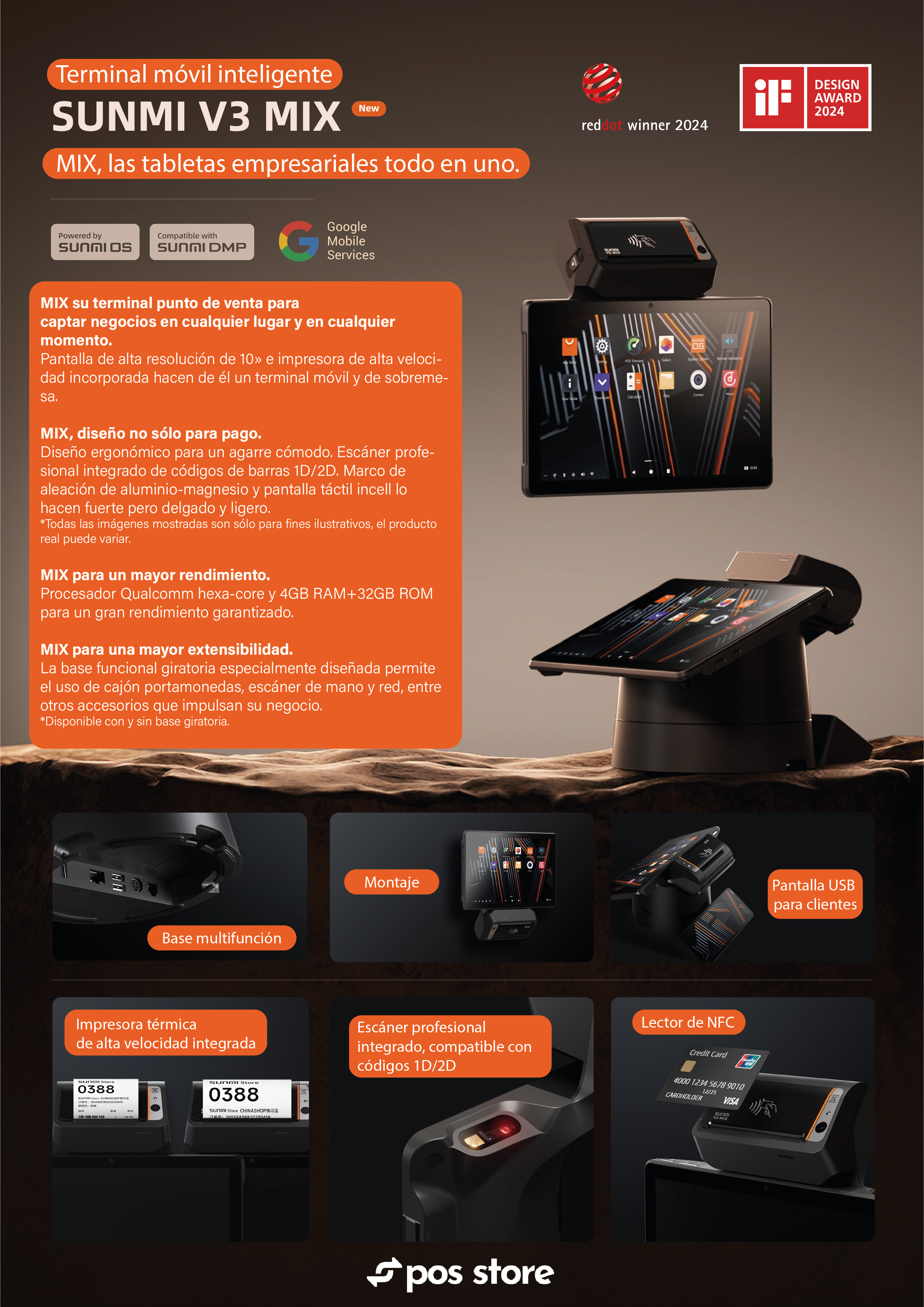 POS Android 13 Sunmi V3 Mix