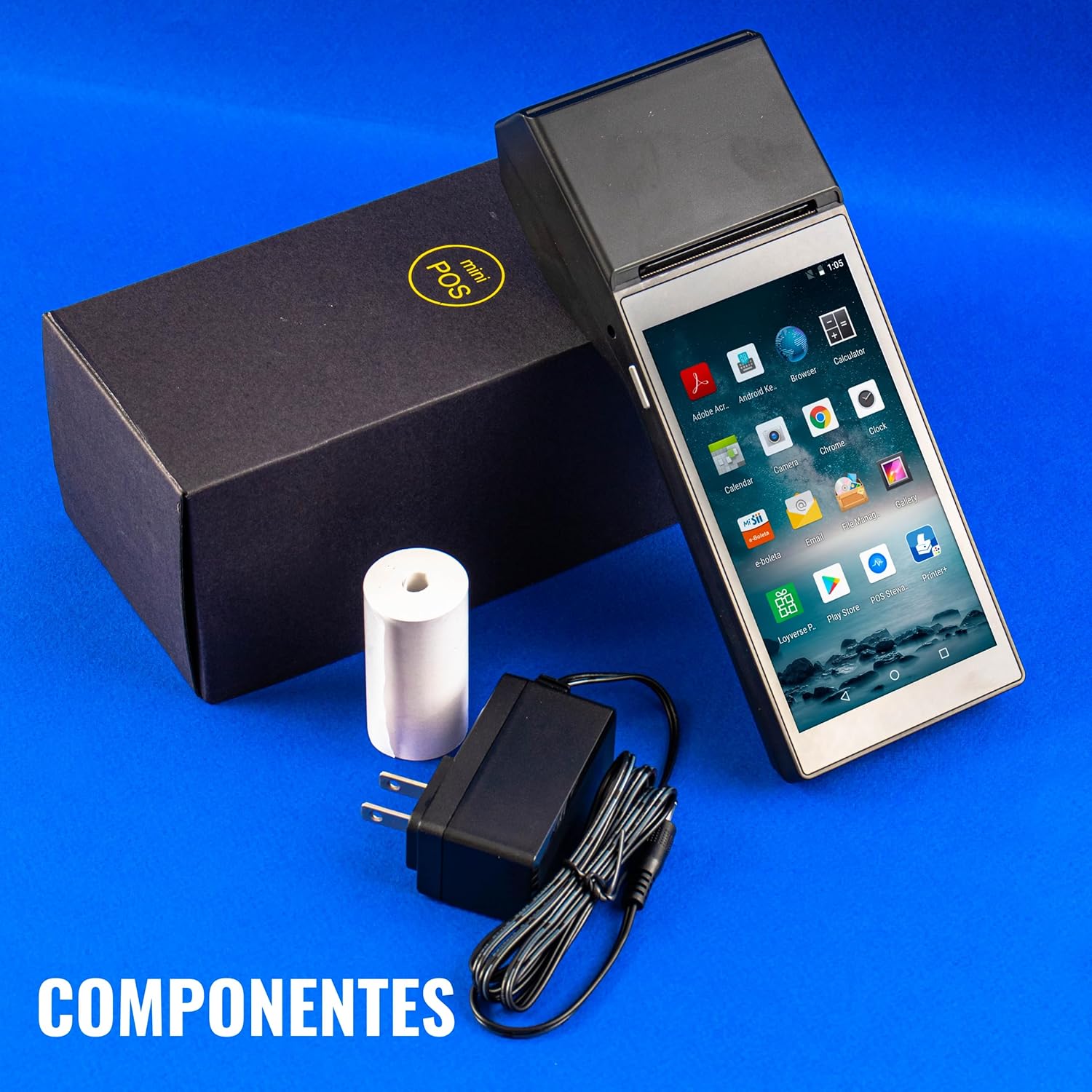 Punto de Venta Terminal Inalámbrico Scangle SP01 con Android 8.1 e Impresora de Recibos 58mm, Pantalla Touch 5.5” y Lector de Códigos 1D/2D/QR.